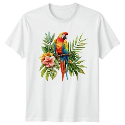 Ara Tropische Vögel Tiere Herren T-Shirt Damen Tee Grafik Unisex Top