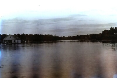 Antique 5x7 Glass Photo Negative Luzerne County Harveys Lake Huntsville Dam