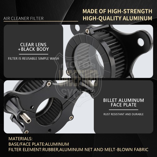 For Harley Touring Road King Street Glide FLHT Clear Air Cleaner Intake Filters - Picture 4 of 6