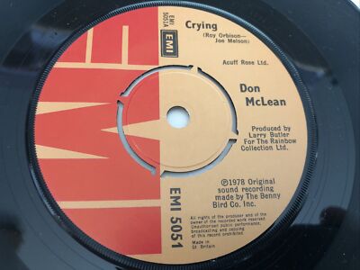 Don McLean - Crying 7'' Vinyl Single Record