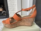NEW Women Franco Sarto Falco Cork Wedge Sandals Orange 9 M Summer Spring VOLS UT — photo 10