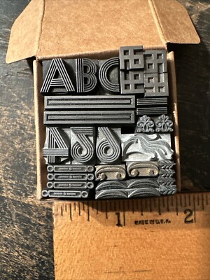 Printing Blocks   Lead Ornamental Borders Dingbats  Variety Beautiful! #68