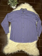 Bugatchi classic fit lavender/grey/black striped dress shirt sz XL