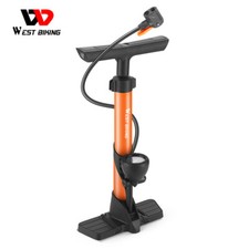 WEST BIKING Bicycle Pump E-Bike Floor Pump Inflator Ball Pump 160PSI Orange