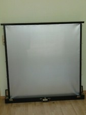 Rzadkie antyczne retro płótno kinowe 125x125cm srebrna ściana w pudełku