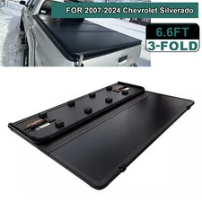 Hard Tri-fold Tonneau Cover Truck Bed For 07-25 Silveradosierra 1500 6.6ft