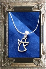 HALSKETTE mit ANHÄNGER ENGEL SCHUTZENGEL ECHT 925er SILBER PANZERKETTE 45cm