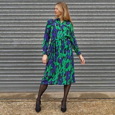 green emerald velvet dress KAREN MILLEN Green Floral Woven Lace Up Midi Dress UK 12 – Reliked main image 0