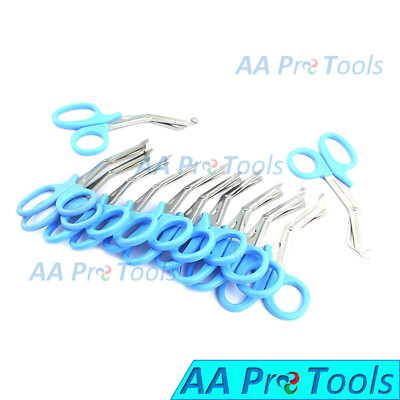 12-Pack Medical Scissors, EMT and Trauma Shears 7.25'' - Premium Quality Sky-Blue