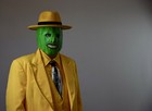 The Mask Jim Carrey Cosplay Costume Yellow Halloween Suit Mask Sz L Hat Tie Pant — photo 1