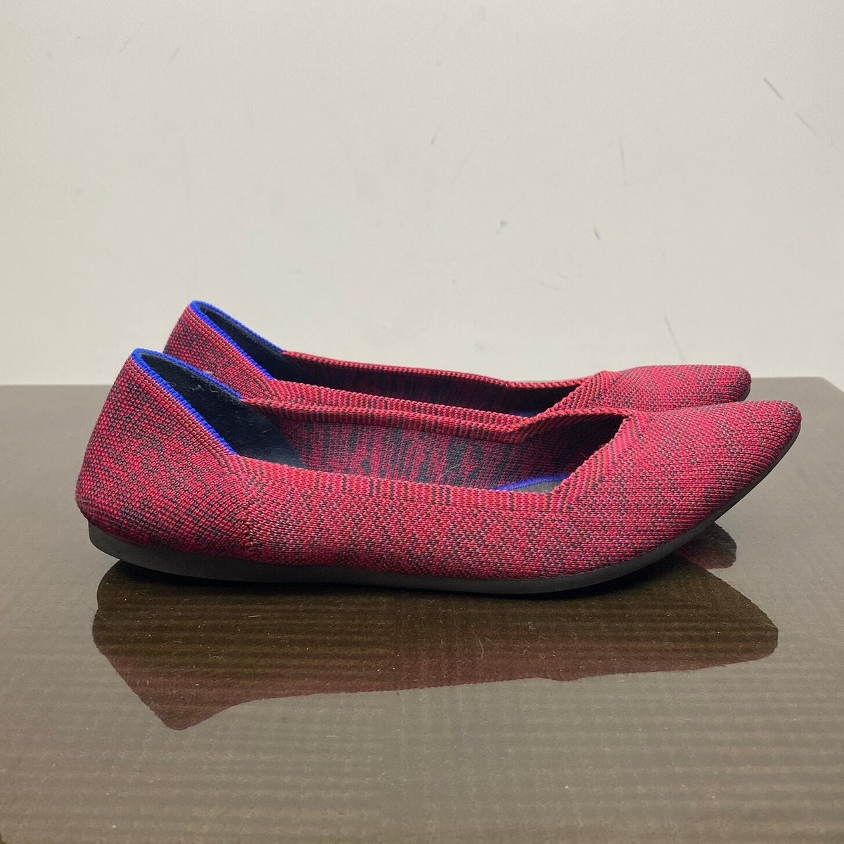 Rothy's The Point Crimson Heather Knit Ballet Flats Women's 11