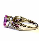 10k white gold .14ct SI2 H womens diamond gemstone pink topaz ring band 3.7g 7 — photo 3