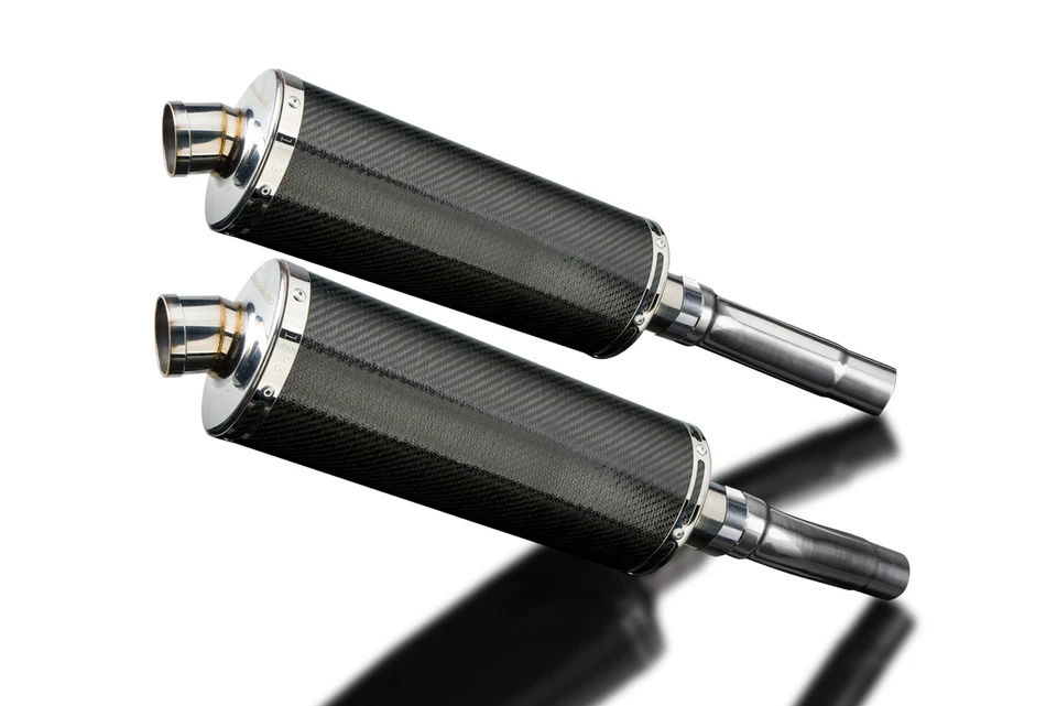 Комплект овального углеродного глушителя выхлопной системы Ducati Monster 620 2002-06 Delkevic Slip On 14 дюймов - Изображение 2 из 4