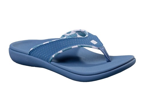Spenco Men\'s Orthotic Thong Sandals Fusion Safari Blue Cheetah - Medium SPENCO ORTHOTIC THONG SANDAL, CHEETAH, BLUE GRAY, SIZE 7 | eBay main image 3