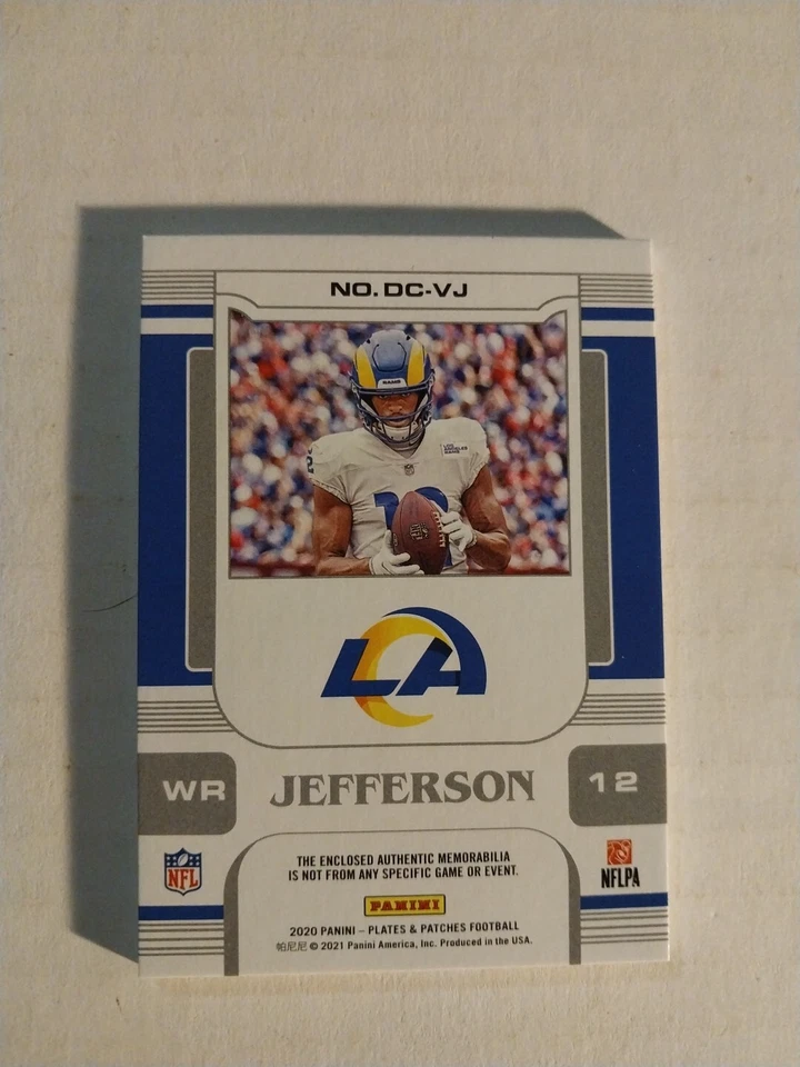 2020 Plates and Patches Van Jefferson RC Dual Patch /99 SP Double Coverage - Image 2 of 3