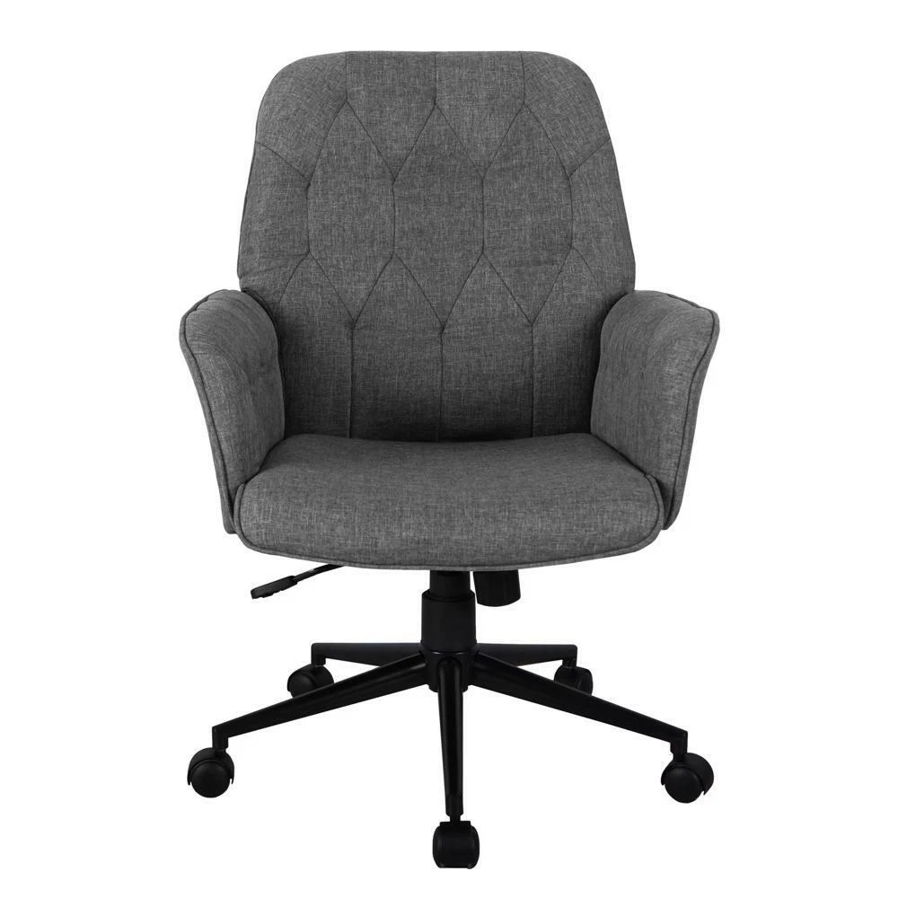 High Quality Modern Upholstered Tufted Office Chair with Arms Grey