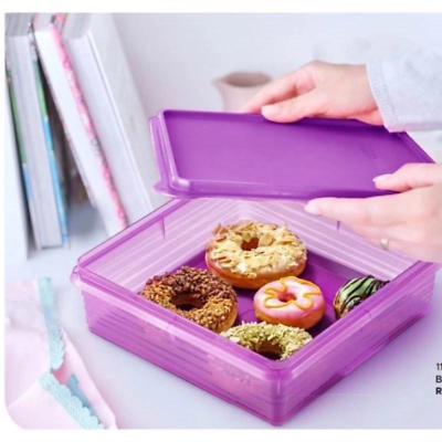 2.9L Tupperware B2B Purple Snack Stor Sandwich Sweet Square Keeper