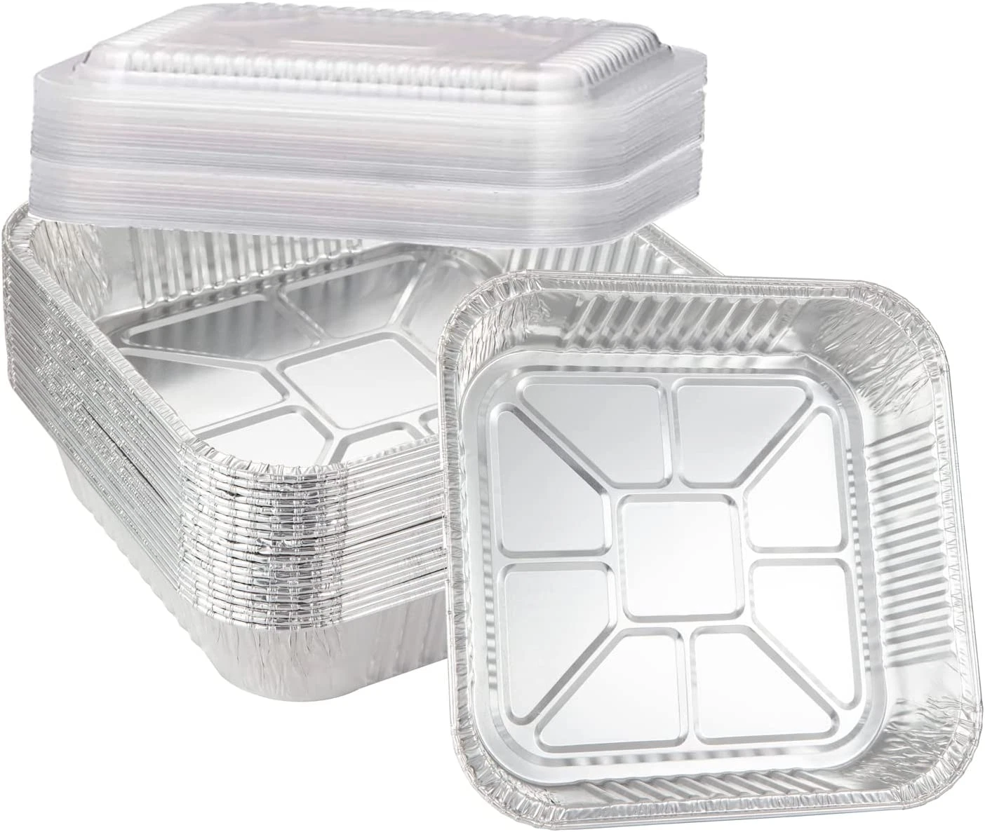 20pack-8 x 8 Square Baking Cake Pans with Plastic Dome Lids Disposable Aluminum
Opens in a new windo