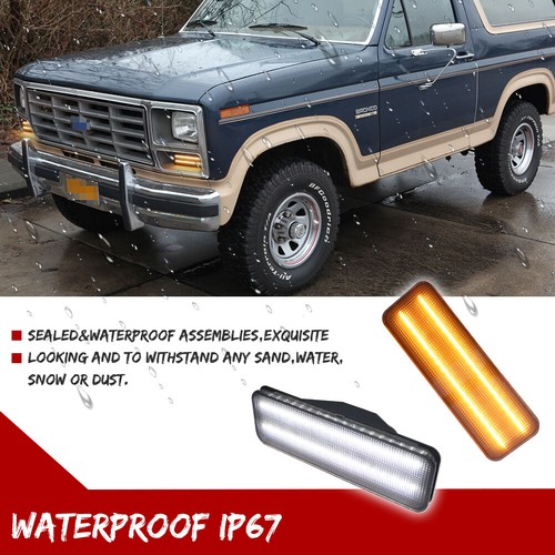 Smoke Bumper Switchback LED DRL Signal Lamp For 80-86 Ford Bronco F150 F250 F350 - Picture 5 of 11