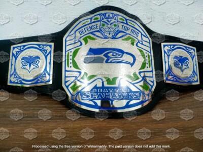 Seattle Seahawks NFL Championship Belt Adult Size 2mm Brass