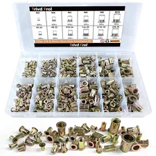 Rivet Nut Tool Kit, 520Pcs SAE & Metric Rivet Nut Assortment Kit W Galvanized Ca