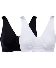 Rhonda Shear 2-pack Ahh Seamless Underwire Bra Black/White