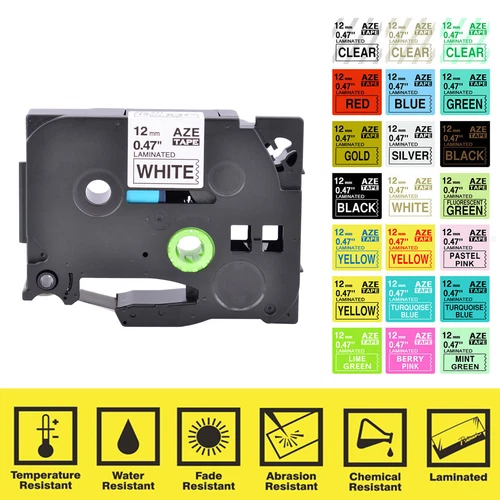Compatible with Brother P-Touch Étiqueteuse TZ TZE Ruban d'étiquette 6-24mm