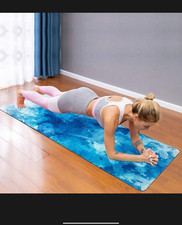 snakuga premium yoga mat 3.5mm print suede eco-freindly natural rubber 