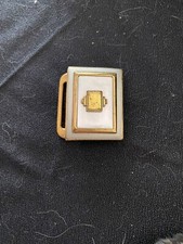 Vintage Belt Buckle, Gold And Mother Of Pearl