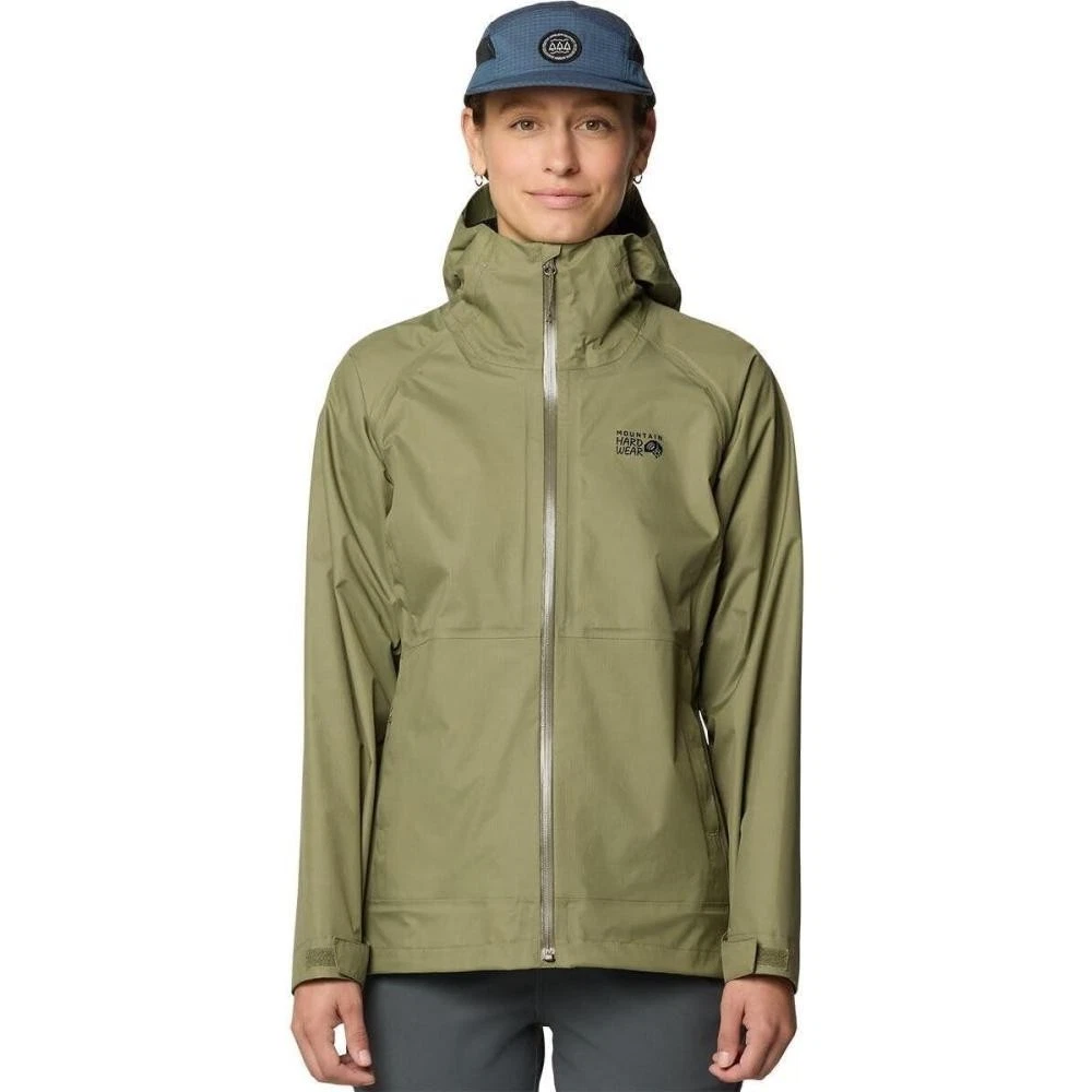 Mountain Hardwear Threshold Women's Sz X-Large (XL) Jacket Green Rain Parka NEW