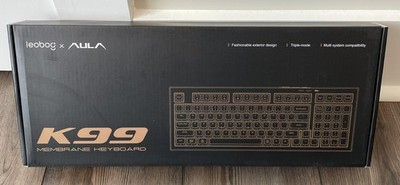 LEOBOG x Aula K99 Gaming Keyboard, Wireless Pink/White Keyboard, Bluetooth RGB