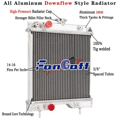 Aluminum Radiator fit Kubota BX2200D /BX23D/ BX22D BX2230D  K256185210