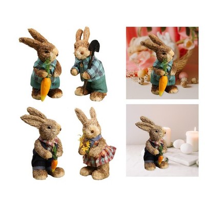 Stroh Osterhase Papyrus Hase Dekoration Kunsttier Modell Simulation Kaninchen