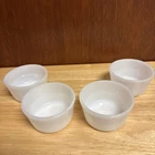 Vintage GlasBake White Milk Glass Ramekin Custard Cups Set of 4