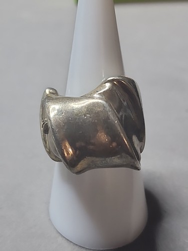 ❤Silpada Sterling Silver Asymmetrical Bow Modernist Band Ring Size 7.25❤