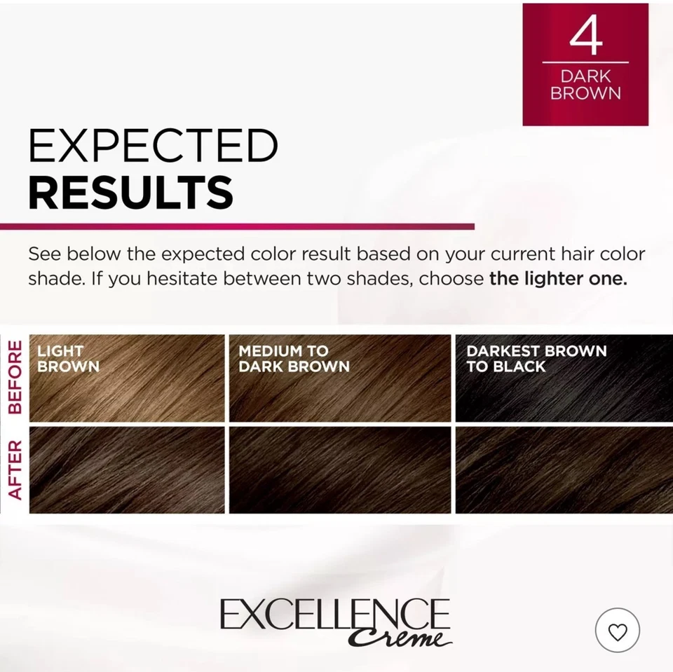 (Paquete de 6) Color de cabello triple protección L’Oreal Paris Excellence, marrón oscuro 4 Foto 4 de 4