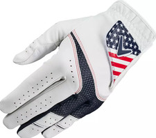 New Callaway 2024 Weather Spann USA White/Red/Blue Golf Glove Men's Small