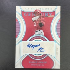 2022 Panini National Treasures Century Signatures Auto Elijah Green #CS-EG 1/1