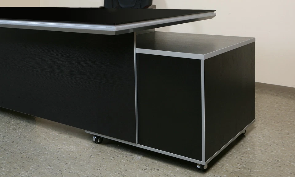 Büromöbel Bauhaus Chef Schreibtisch Kehl 2,45 m Sideboard Repräsentativ Jet-Line - Bild 2 von 4