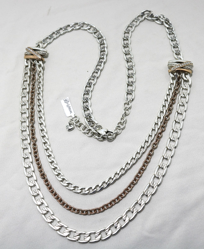 Brighton NEPTUNE'S RINGS NWT $178 Gold & Silver Multiple Row Chain ...