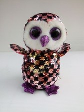Ty Beanie Boos Flippables Checks the Owl Penguin with Reversible Sequins