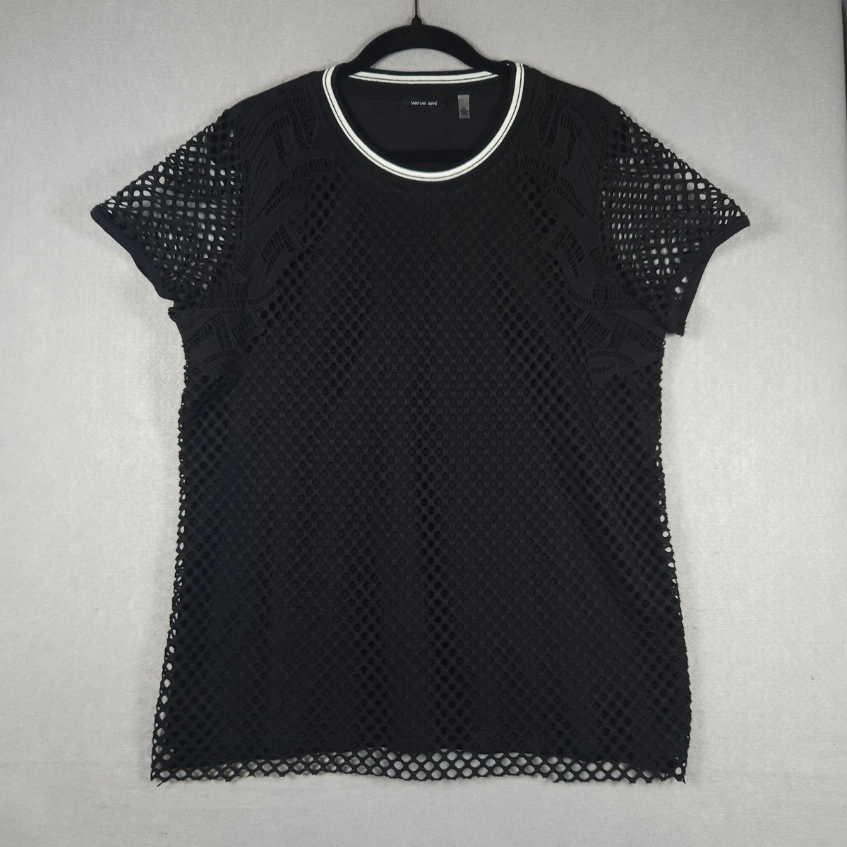 Haut Blouse Taille Plus 1X Verve Ami - Manches Courtes, Dentelle, Zip Dans Le Dos, Couleur Pêche, Occasion Excellent état