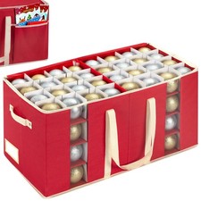 Christmas Ornament Storage Box with Adjustable Dividers, Large Holiday Orname...