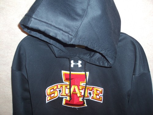 Felpa con cappuccio pull over UNDER ARMOUR nera IOWA STATE CYCLONES, taglia large - Foto 2 di 3