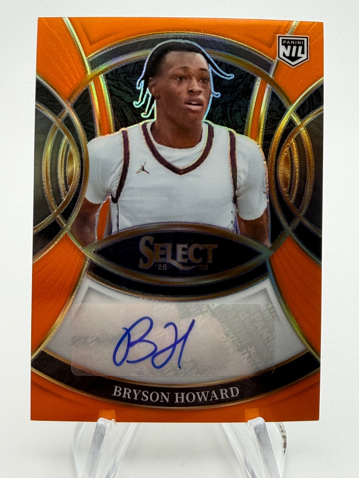 2025-26 Select BRYSON HOWARD NIL Signatures Orange Prizm Auto /149 #SIG-BHW Duke