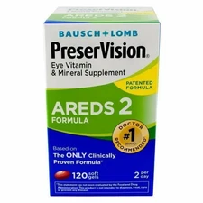 Bausch & Lomb Preservision Areds 2 120 Soft Gels Vision Health exp 02/2027