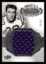 2013 UPPER DECK QUANTUM BILLY CANNON LC-BC IMMORTALS COLLECTION JERSEY 37/75 LSU