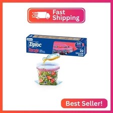 Ziploc Gallon Food Storage Bags, Stand-Up Bottom, Easy to Fill, 22 Count (Packag