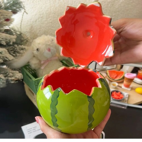 Cartoon Ceramic Bowl With Lid Noodle Bowl New Fruit Bowl Dormitory - Picture 3 of 11