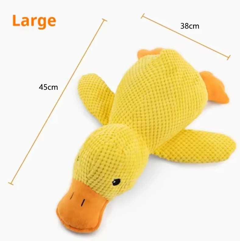 1pc yellow duck pet Dog Plush Toy with Hug Duck Interactive 